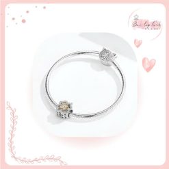 Hạt Charm Bạc Nữ DIY Đính Đá