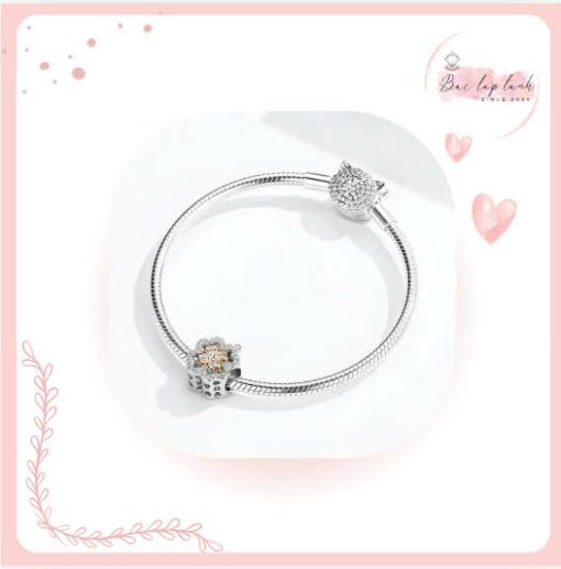 Hạt Charm Bạc Nữ DIY Đính Đá