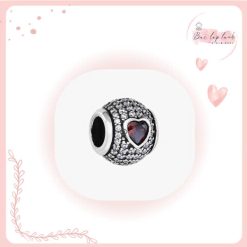 Hạt charm xỏ DIY Silver hình dẹt tròn