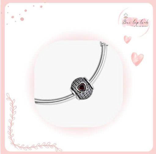 Hạt charm xỏ DIY Silver hình dẹt tròn