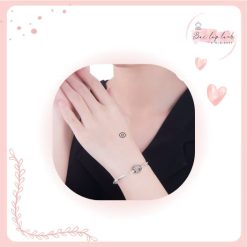 Hạt charm xỏ DIY Silver hình dẹt tròn